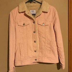 Old Navy Pink Corduroy Sherpa Jacket
